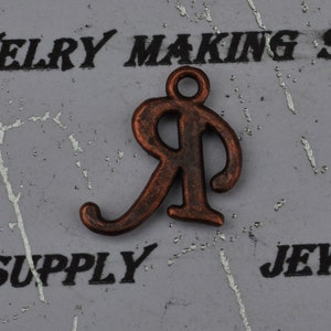 Letter R Red Copper Charm image 2