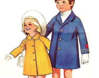 Simplicity 9903 Adorable Vintage Toddler Coat Photocopy Sewing Pattern Size 3 Raglan Sleeve Rounded Collar