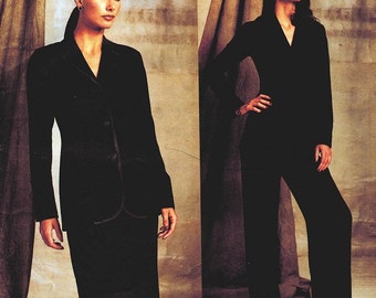 Vogue 2602 UNCUT Vogue American Designer Bill Blass Petite Misses' Suit Jacket, Skirt and Pants Sewing Pattern Size 6-8-10 Bust 32