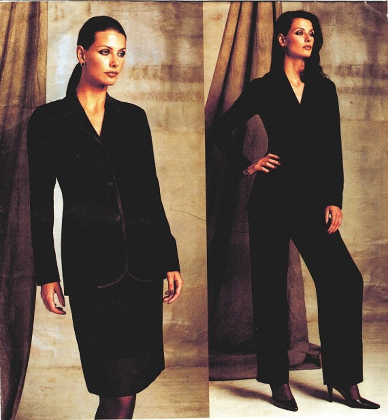 Vogue 2602 UNCUT Vogue American Designer Bill Blass Petite Misses' Suit Jacket, Skirt and Pants Sewing Pattern Size 6-8-10 Bust 32 image 1