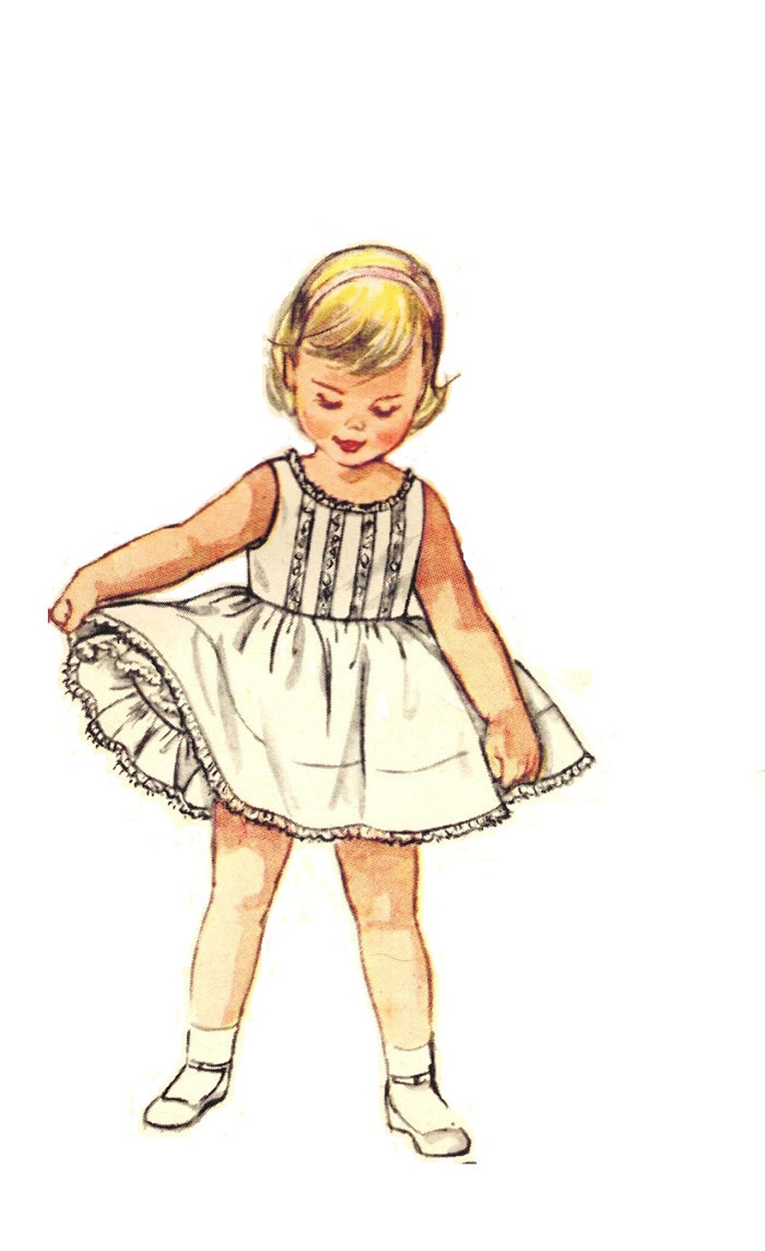 Simplicity 2323 Photocopy of Vintage 50s Lovely Toddler Girls Lace ...