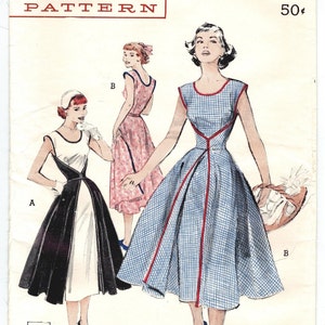 Butterick 6015 Photocopy of Vintage 50s Famous One Piece Wrap Apron Dress - Summer Sundress Sewing Pattern Size 16 Bust 34 or Sz 18 Bust 36