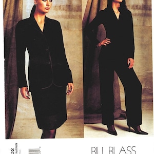 Vogue 2602 UNCUT Vogue American Designer Bill Blass Petite Misses' Suit Jacket, Skirt and Pants Sewing Pattern Size 6-8-10 Bust 32 image 3