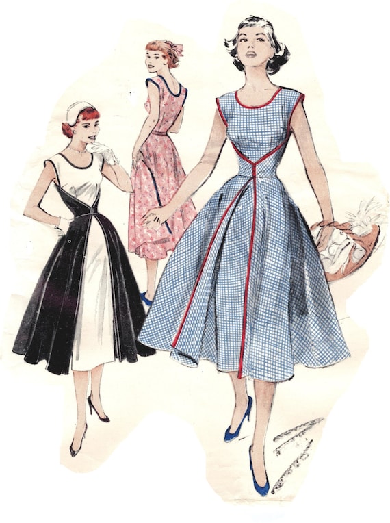 Butterick 6015 Vintage 50s Wrap Dress Sewing Pattern – Bust 34 or
