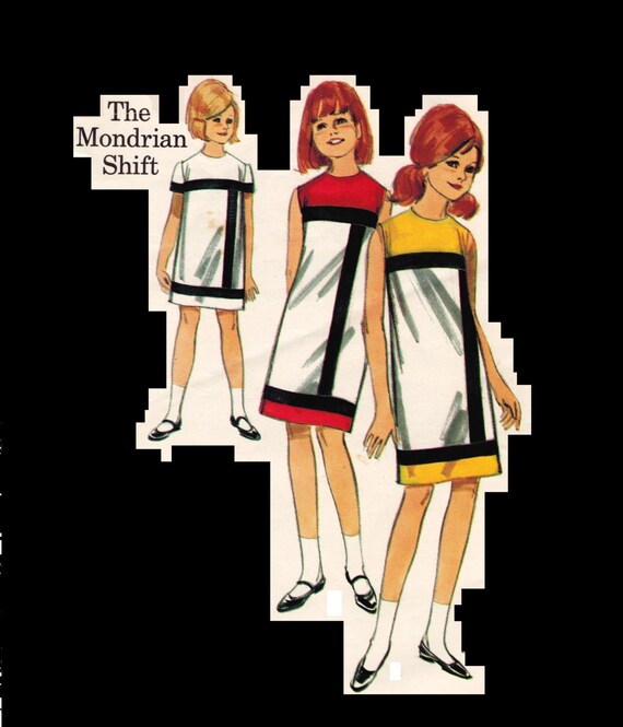 Butterick 3797 Photocopy of Vintage 60s Mondrian Shift Dress