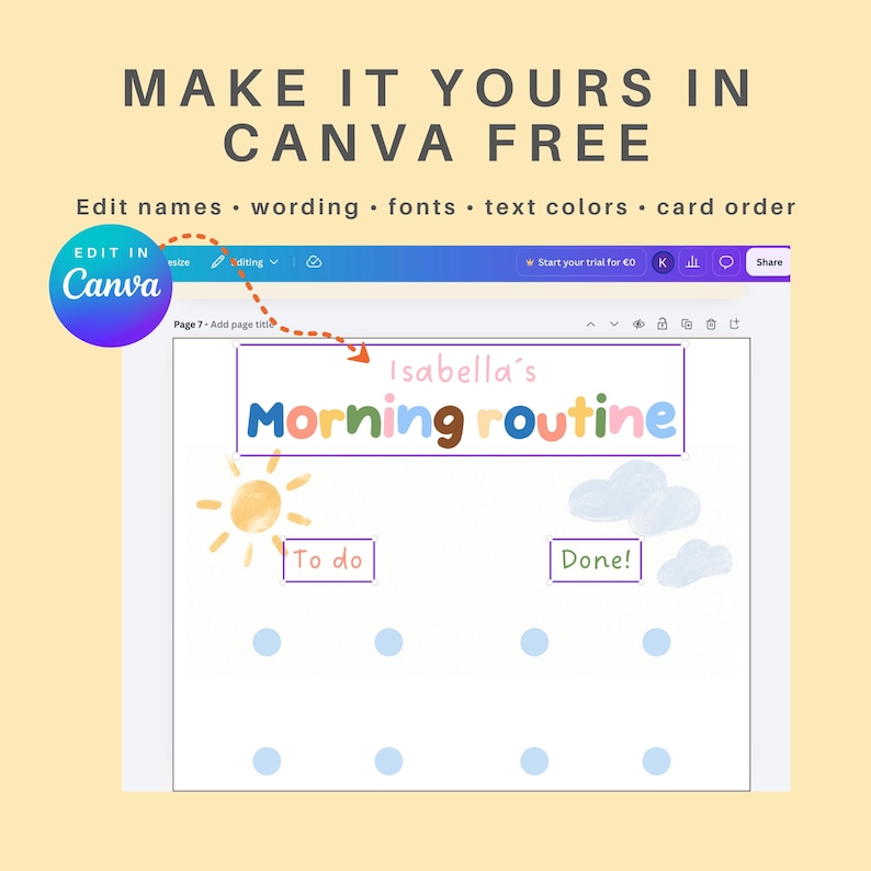 Daily Routine Cards Kids Visual Schedule 2100 Editable Routine Cards ...