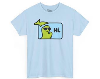 MI SAYS HI™ "Hi." - Michigan Unisex Heavy Cotton Tee - 7 Colors