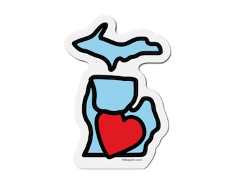 Michigan Heart - Die-Cut Magnet - Grab Life by the Hand™ - 5 Sizes