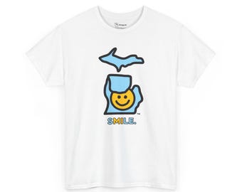 Michigan Smile - Grab Life by the Hand™ Heavy Cotton Tee - 4 Colors