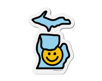 Michigan Smile - Die-Cut Magnet - Grab Life by the Hand™ - 5 Sizes