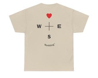 Northling™ North Heart Compass Heavy Cotton Tee