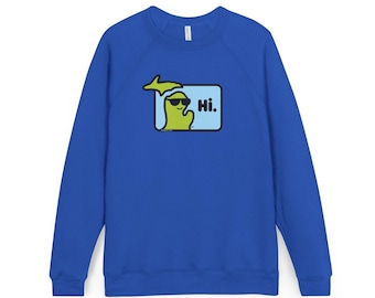 MI Says Hi™ Michigan Unisex Sponge Fleece Raglan Sweatshirt