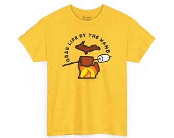 Michigan Campfire/Mashmallow - Grab Life by the Hand™ Heavy Cotton Tee  - 4 Colors