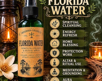 Hoodoo Conjure Florida Water Spiritual Cologne, Ritual Spray, Home Blessing, Energy Cleansing