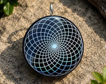 Life Lotus  - Holographic Orgonite Pendant • 22 Crystal Matrix • EMF Protection • Hand Made • Free Cotton Necklace