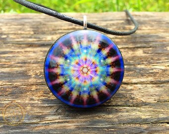 Sacred Geometry Orgone Vortex Tesla Orgonite Pendant- Feat. Artist Endre Balogh - EMF Blocker - Chakra Balancing - FREE Necklace - Hand Made