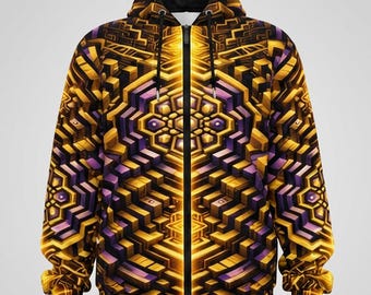 Sacred Tech - Bliss Mod - All-Over Print Hoodie With Zipper Closure | 310GSM Cotton