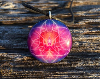 Violet Flame Acension Orgone Vortex Tesla Orgonite Pendant- featuring Pumayana -EMF Blocker - Chakra Balancing - FREE Necklace - Hand Made