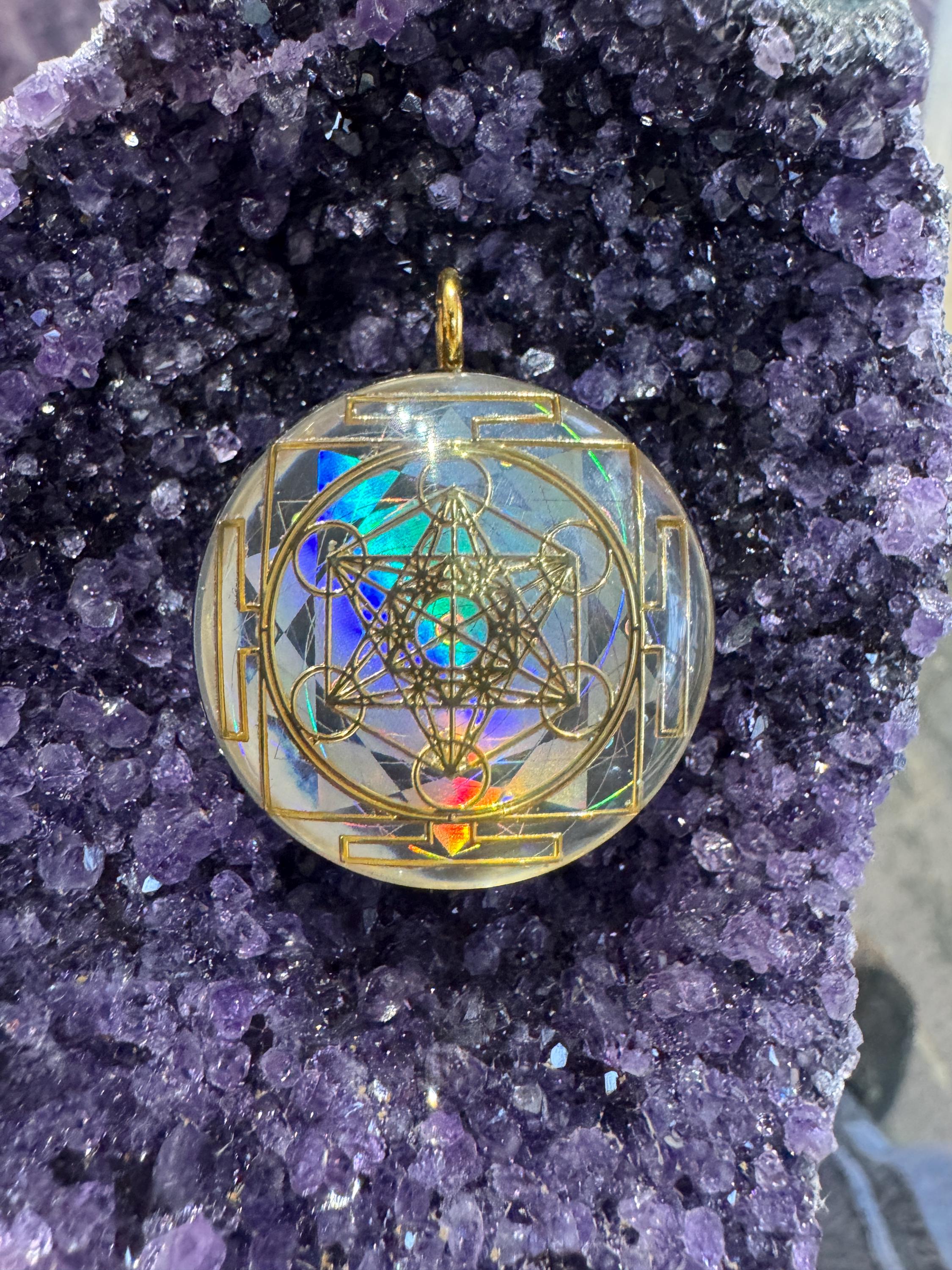 Metatrons Cube Sacred Geometry Holographic Orgone Vortex Tesla Orgonite ...