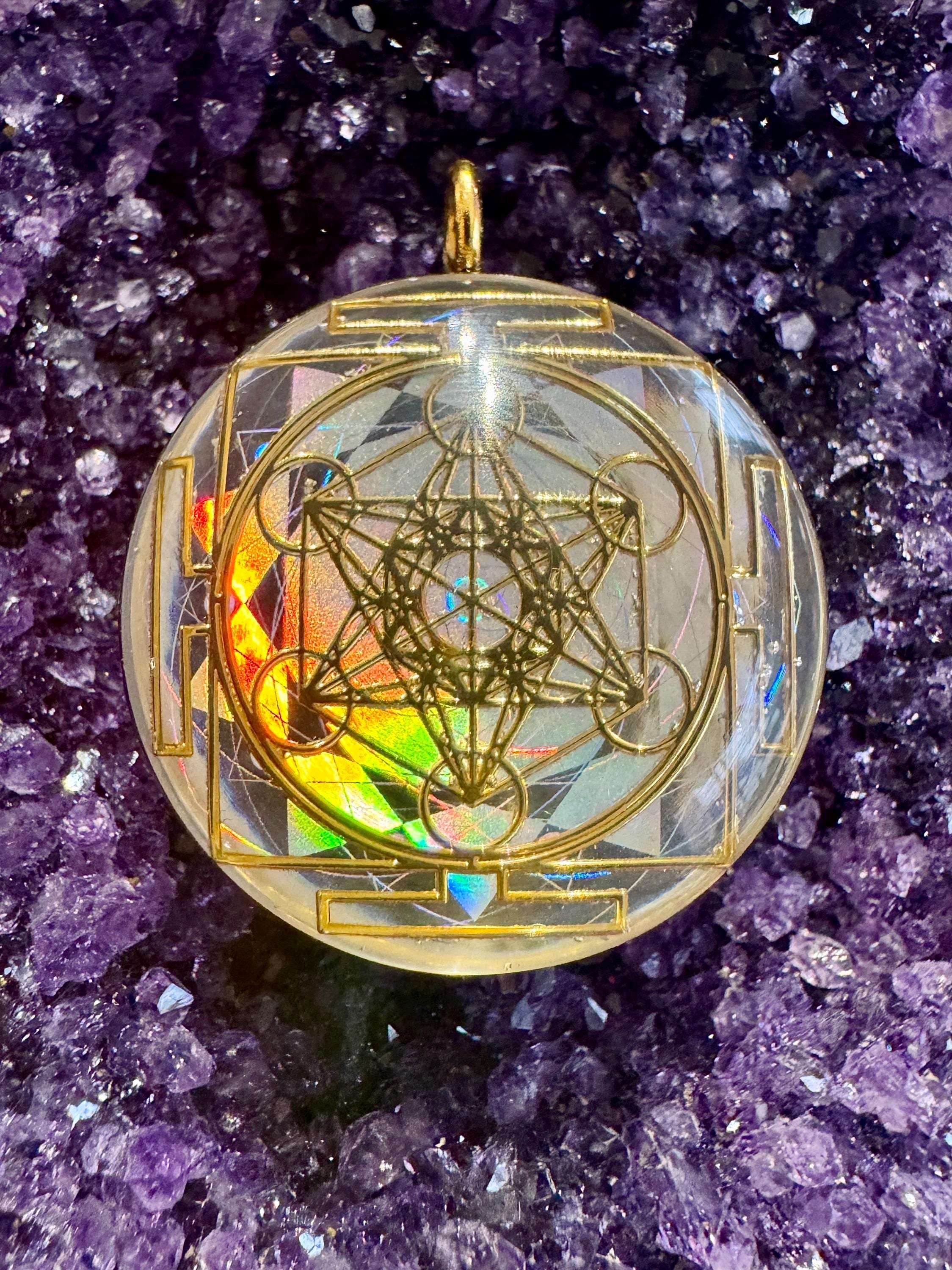 Metatrons Cube Sacred Geometry Holographic Orgone Vortex Tesla Orgonite ...