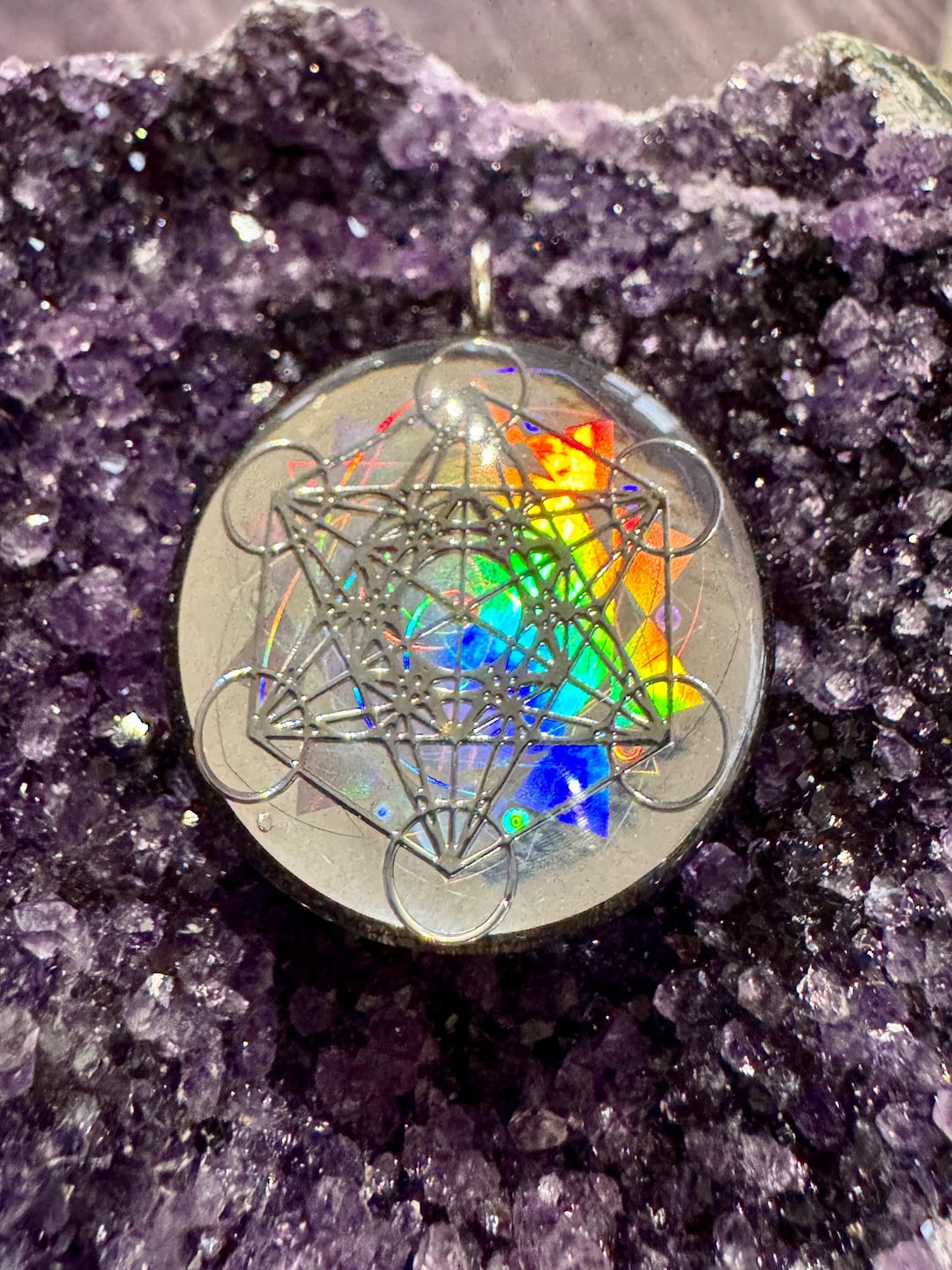 Metatrons Cube Sacred Geometry Holographic Orgone Vortex Tesla Orgonite ...