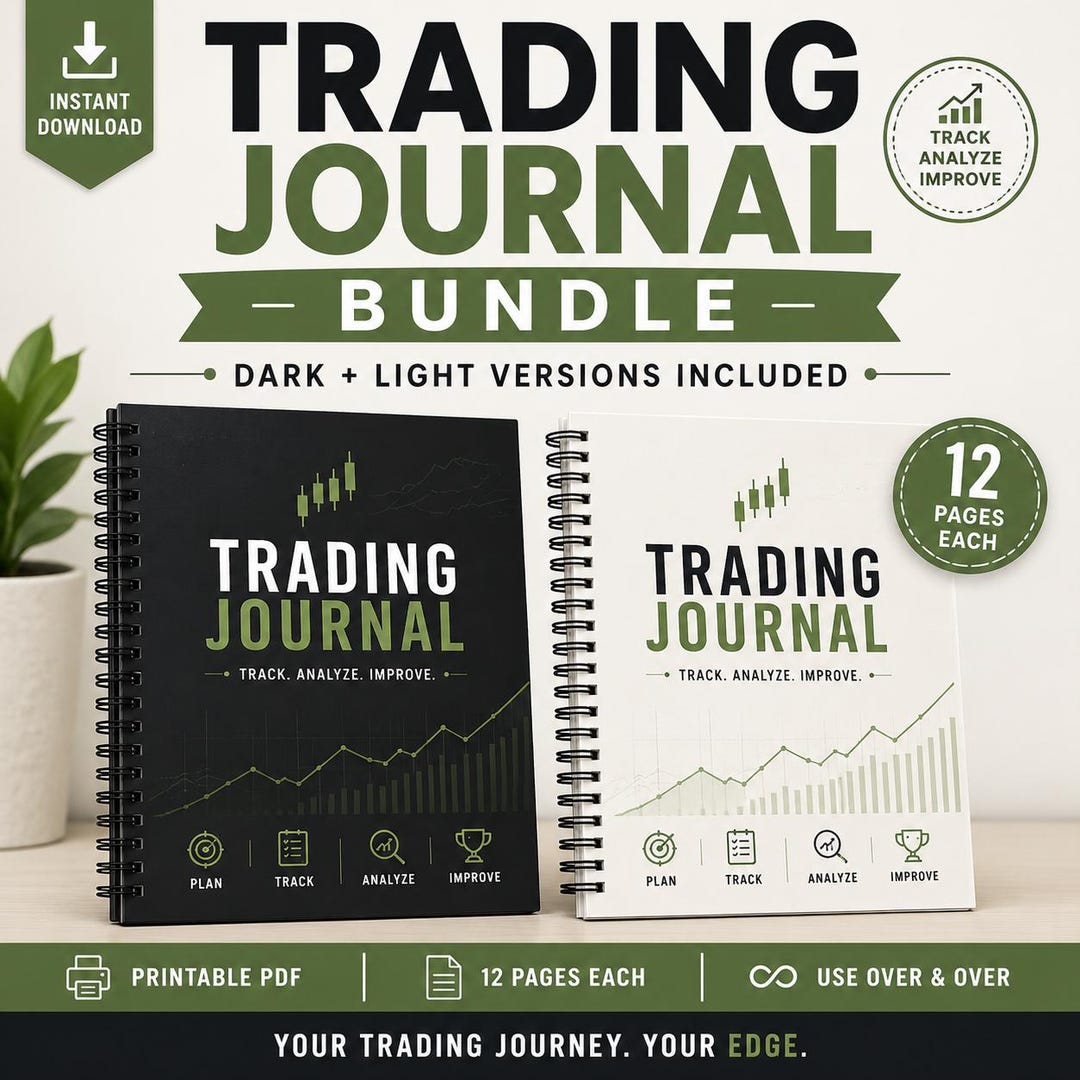 Traders Mind Journal.pdf Trading Journal Bundle Printable PDF | Dark and Light Versions | Day ...