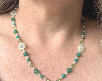 Florida Springs Beaded Necklace IV with pendant