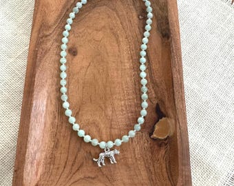 Teal Quartz and Silver Jacksonville Jaguar Statement Necklace, Handmade Game Day Jewelry