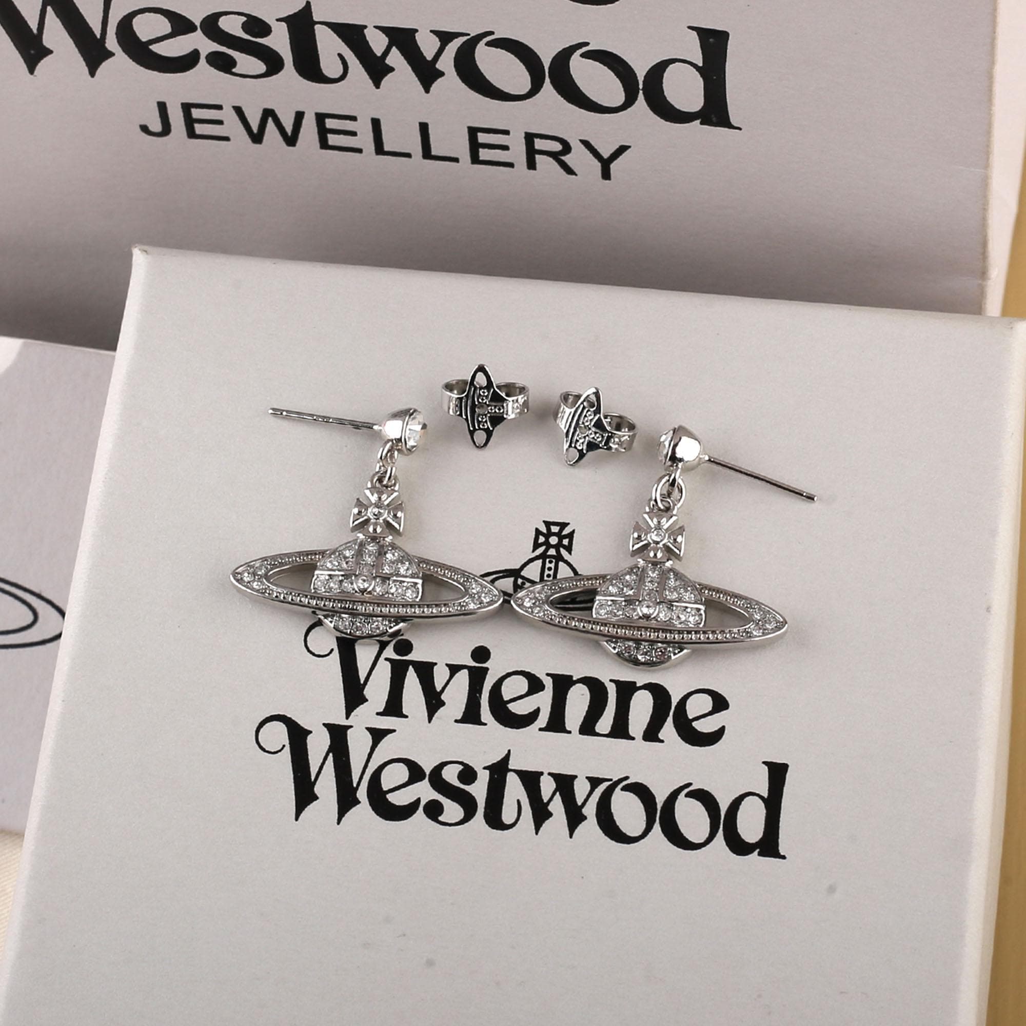 Vivienne Westwood Earrings Saturn Silver - Etsy