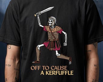 Camiseta de esqueleto romano, camiseta divertida de gladiador, pensando en el Imperio Romano, regalo histórico, Color Comforts