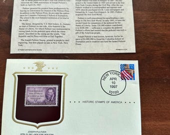 1997 Vintage Joseph Pulitzer First Day of Issue Envelope