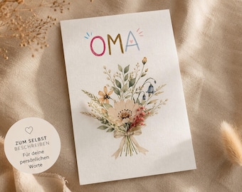 Botanical greeting cards for personalization | Blank cards to print | Printable PDF | Flower cards | A6 & A4 | Digital download