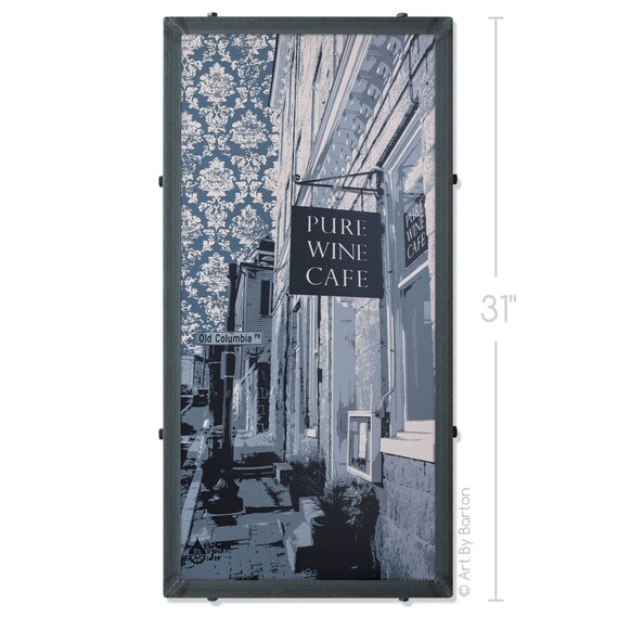 Pure Wine Cafe Ellicott City Md Framed Silkscreen Print Etsy
