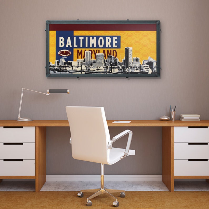 Old Bay Art Baltimore Art Baltimore Skyline Maryland Art Etsy