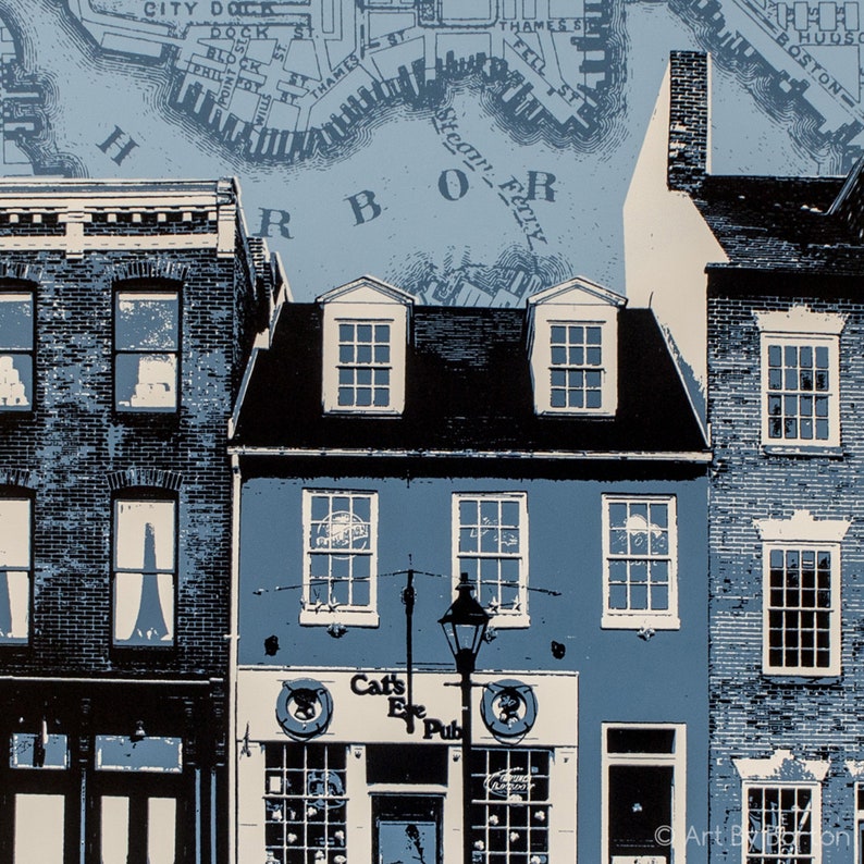 Fell's Point Map Baltimore Maryland Wall Art - Etsy