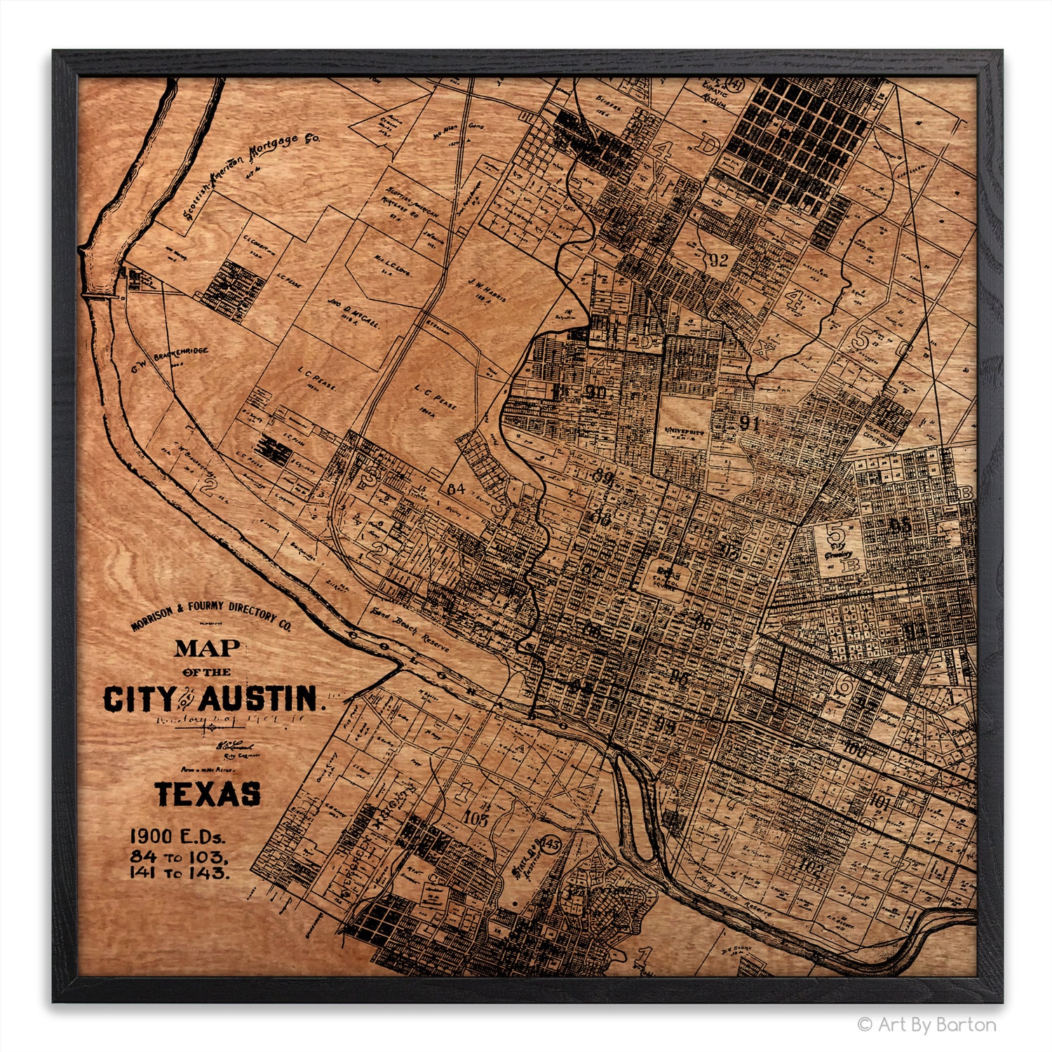 Austin Texas Map on Wood 24x24 - Etsy