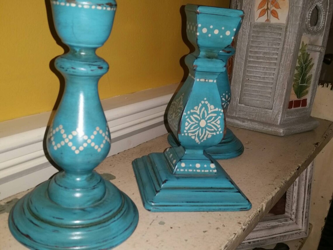 Bohemian Candle holder Gypsey Boho distressed Moroccan Etsy