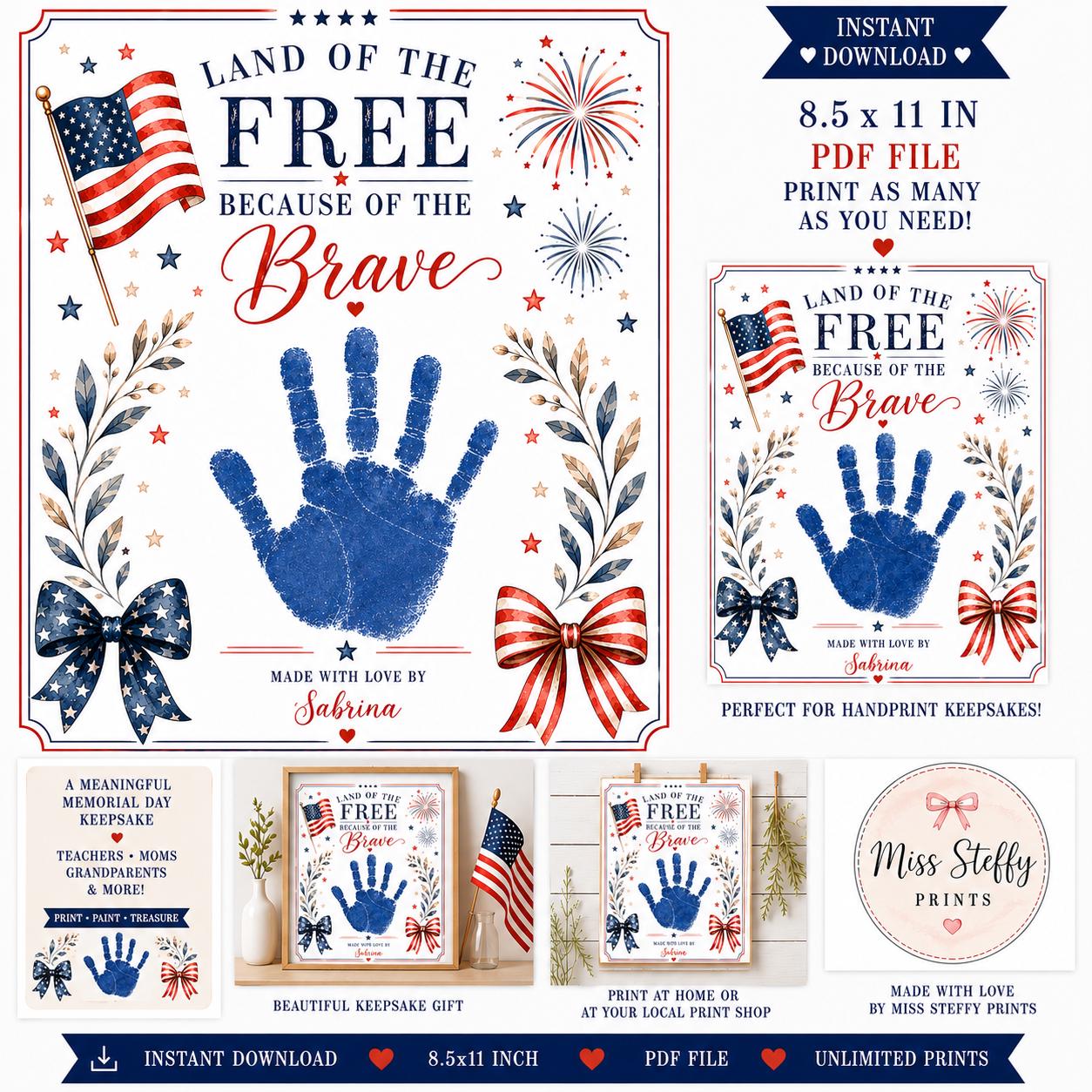 41 Easy Patriotic Crafts for Kids Even Parents Will Love 14 Patriotic Handprint Craft Printable Memorial Day Kids Keepsake 4th…