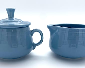 Fiesta Periwinkle Blue Creamer & Sugar Bowl Set — Contemporary Fiesta Ware — Made in USA