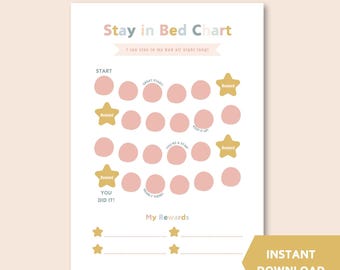 In bed-beloningstabel voor kinderen: direct downloaden
