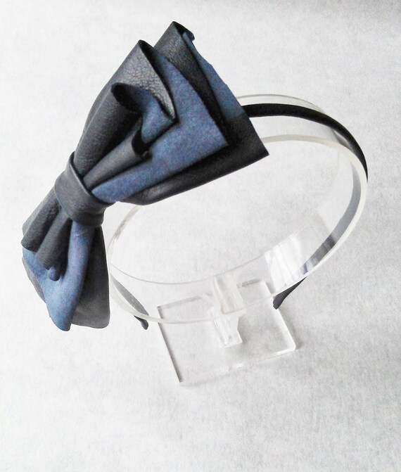 Items similar to Leather headband with bow, Leather headband, Head
