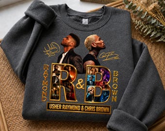 R&B Tour Vibes , Usher Chris Brown Inspired Graphic, Raymond Brown Sweatshirt Design, Retro Concert Tee, Music Sublimation Sweatshirt