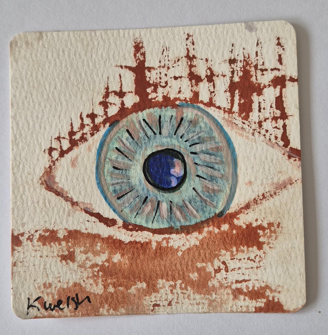 The Other Lost Eye 10cm By 10cm Original Handpainted Watercolour the-other-lost-eye-10cm-by-10cm-original-handpainted-watercolour