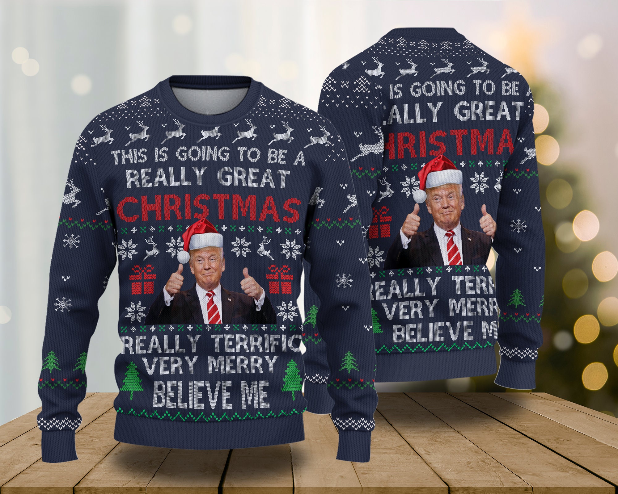Discover Believe  Me Ugly Sweater Shirt, Merry Christmas Sweater