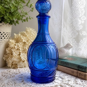 Blue Cobalt Glass Water Bottle - Etsy