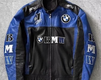 Giacca in pelle da motociclista BMW Motorrad Racing Nuova giacca da motociclista BMW