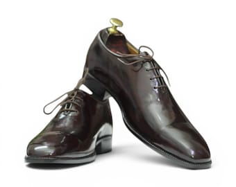 Handmade Men Dark Brown Leather Oxford Shoes Luxury Formal Wholecut Dress Shoes