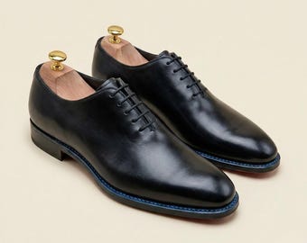 Handmade Black Leather Oxford Shoes Men Dress Shoes