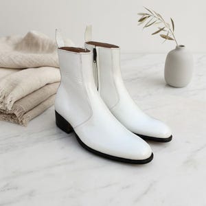 White Dress Boots Men - Etsy