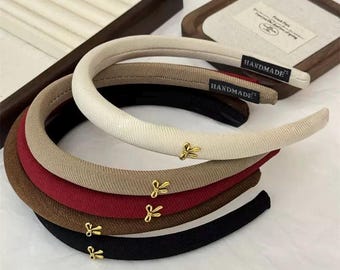 Set of 5 Padded Cotton Headbands, Handmade Turban Style Hair Accessories